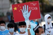 Ethnic Uighur demonstrators take part in a protest against China, in Istanbul, Turkey October 1, 2020. REUTERS/Murad Sezer