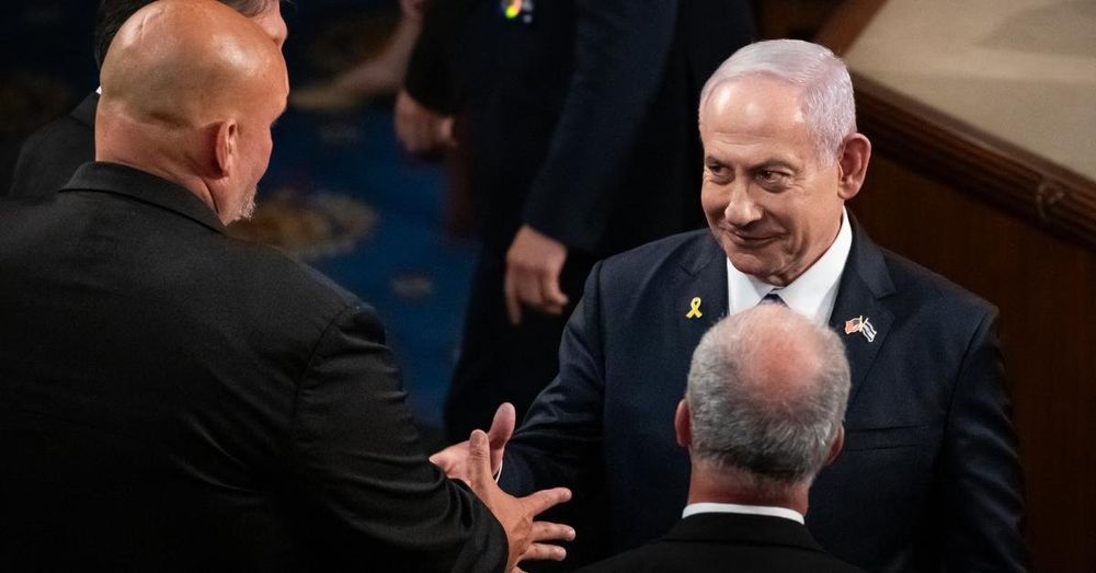 Israel's Prime Minister Benjamin Netanyahu gifts Democrat Sen. Fetterman a silver pager