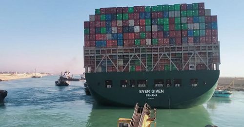 Container ship blocking Suez Canal for days now partially 'refloated'